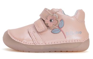 Lasten paljasjalka ensiaskelkengät- baby pink/ kukka- D.D.Step 
