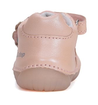 Lasten paljasjalka ensiaskelkengät- baby pink/ kukka- D.D.Step 