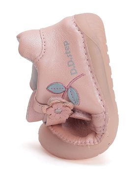 Lasten paljasjalka ensiaskelkengät- baby pink/ kukka- D.D.Step 