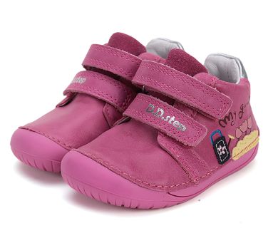 Lasten paljasjalka ensiaskelkengät- dark pink/my garden D.D.Step 