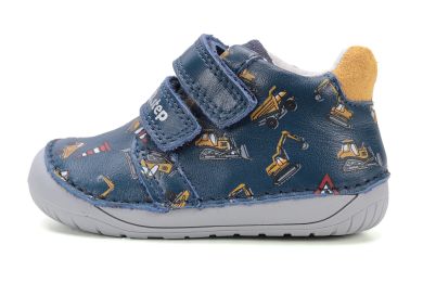 Lasten paljasjalka ensiaskelkengät - Royal Blue/ työkoneet - DD Step