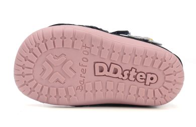 Lasten paljasjalka ensiaskelkengät - Royal Blue/ Kukka - DD Step 