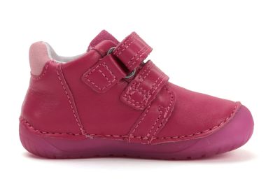 Lasten paljasjalka ensiaskelkengät - Dark Pink/ perhoset  - DD Step 