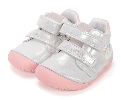 Lasten paljasjalka ensiaskelkengät - Silver/ Sateenkaari - D.D Step 