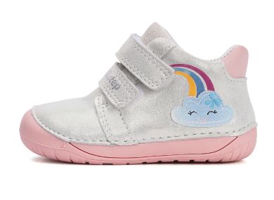 Lasten paljasjalka ensiaskelkengät - Silver/ Sateenkaari - D.D Step 