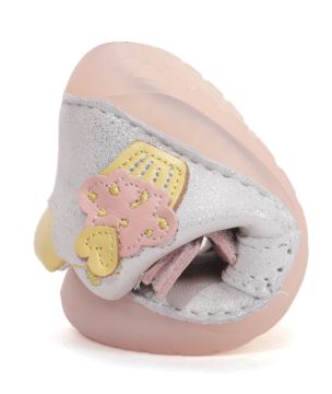 Lasten paljasjalka ensiaskelkengät - White/silver/pink/ Cupcake - DD Step 