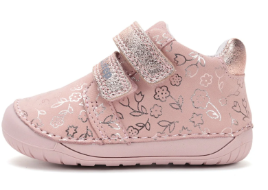 Lasten paljasjalka ensiaskelkengät - Baby Pink/ Kukkaset - DD Step 