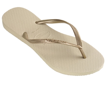 Naisten flip flopit Slim-sand grey /light gold-Havaianas