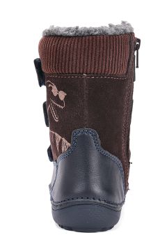 Lasten paljasjalka talvikengät-chocolate/dino - D.D.Step 