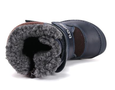 Lasten paljasjalka talvikengät-chocolate/dino - D.D.Step 