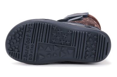 Lasten paljasjalka talvikengät-chocolate/dino - D.D.Step 