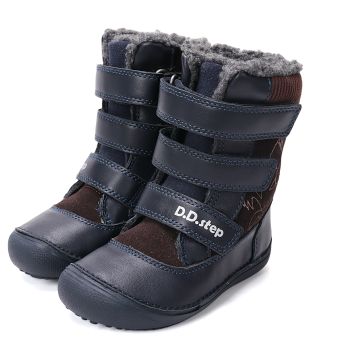 Lasten paljasjalka talvikengät-chocolate/dino - D.D.Step 