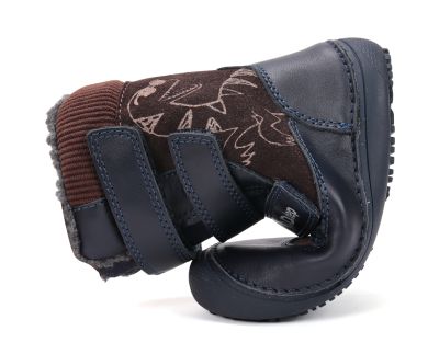 Lasten paljasjalka talvikengät-chocolate/dino - D.D.Step 