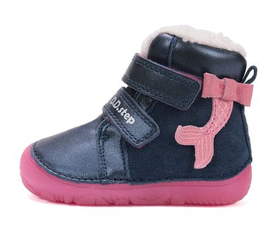 Lasten paljasjalka talvikengät- Royal blue/pink/ merenneito - D.D.Step