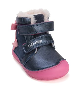 Lasten paljasjalka talvikengät- Royal blue/pink/ merenneito - D.D.Step