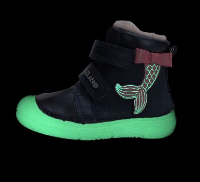 Lasten paljasjalka talvikengät- Royal blue/pink/ merenneito - D.D.Step