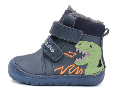 Lasten paljasjalka talvikengät  -royal blue/dino/glow in the dark - D.D.Step