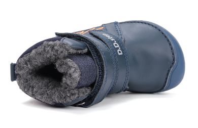 Lasten paljasjalka talvikengät  -royal blue/dino/glow in the dark - D.D.Step