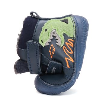 Lasten paljasjalka talvikengät  -royal blue/dino/glow in the dark - D.D.Step