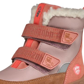 Lasten paljasjalka TEX talvikengät - Leather Winty Whale -Affenzahn Pony